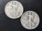 1928-S & 1927-S Walking Libery silver half dollars