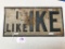 1952 metal political message license plate, I Like Ike
