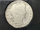 1892 Barber silver quarter