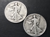 1920 & 1918 Walking Libery silver half dollars