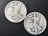 1920 & 1917 Walking Libery silver half dollars