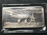 1974 Hamilton Mint Lindbergh's Solo Flight, 1 troy ounce .999 fine silver