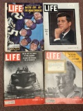 4pc Life magazines - 11/29/63 Kennedy, 09/27/54 Canad's Hydrofoil, 09/01/52 Ernest Hemingway, 11/17/