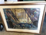 framed art - All in a Day on Wall Street by Michael Young, #83/350, framed is 44.5