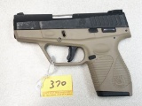 Taurus 709 Slim 9mm pistol, s#TK082194, desert earth/black