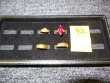 (4) MISC GOLD COLORED RINGS