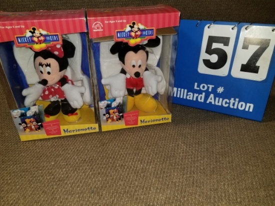 Two Mickey for Kids Marionette dolls.  Mickey & Minnie