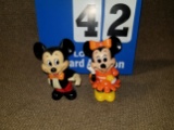 Mickey & Minnie coin banks. 1 made in Hong Kong & 1 made in Korea