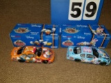 Two Disney Team Caliber Daytona 500 Nascar toys.  2008 Preferred Series.  Daisy & Donald