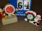 One Seiko Mickey Christmas Clock & One Bradley Mickey & Donald Clock