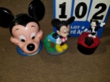 Three Mickey Mouse Coin Banks: Mickey head is from 1971 Play Pal Plastics, inc