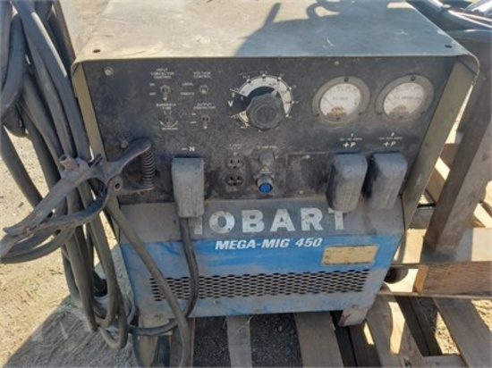 Hobart Mega Mig 450 Welder with leads and wire spool