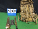 Hunting pack W/ Machete, Hand Saw and Tool Kit