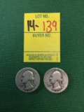 2) 1941 Silver Quarter Coins