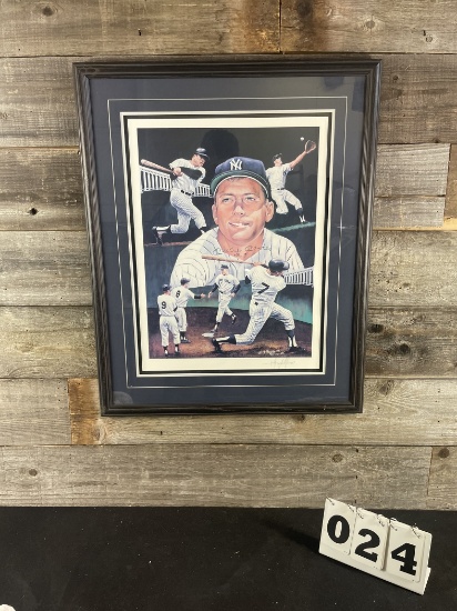 Micky Mantle - Lithograph Framed