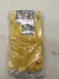 Two pairs of large leather gloves