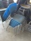 7 blue chairs