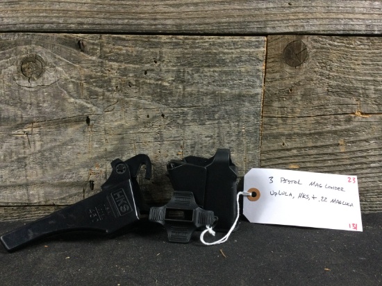 3 Pistol Loaders UpLULA, HKS, .22 MagLula