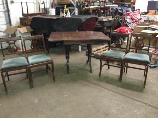 Angelus Furniture “Duncan Fhyfe Revival Style” Table & Windsor Chairs