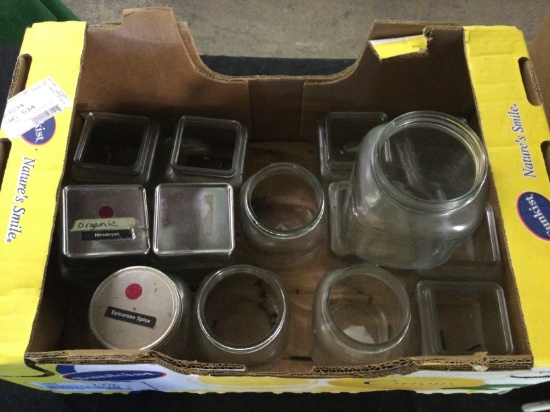 Box of Glass Spice Jars