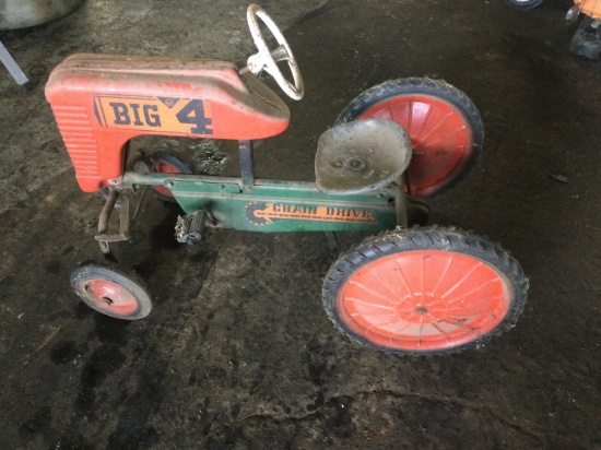 Vintage AMF Big 4 Chain Driven Kids Toy Tractor