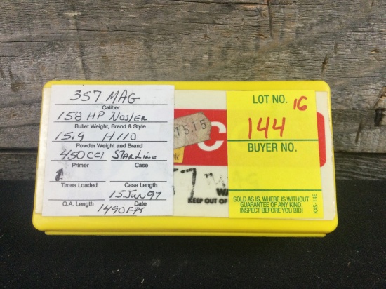 357mag reloads, for components only