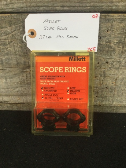 Millet Scope Rings .22cal 1inch rings medium smooth