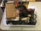 Small tote of assorted wood working tools