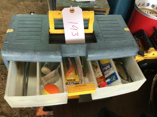 4 draw bin with fishing gear