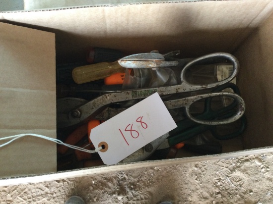 Box of assorted hand tools