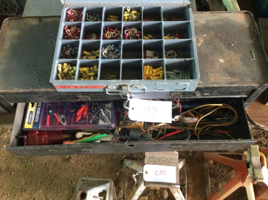 2 tool boxe of electrical supplies/components