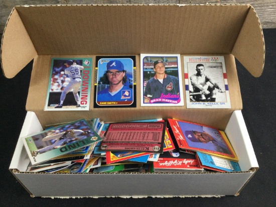 Flip top box of assorted baseball cards