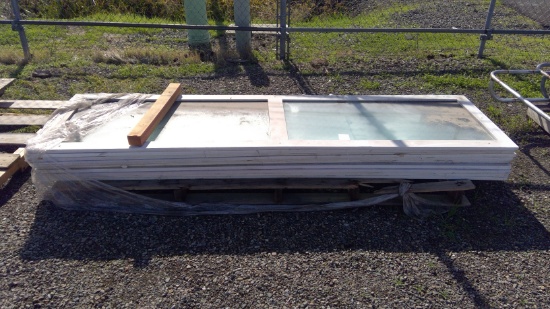 Pallet of Paint Booth Windows, 10 Total. 1 cracked pane