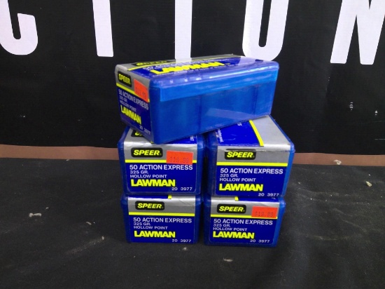 5 boxes 20each LAWMAN 50ae hollow point 325gr