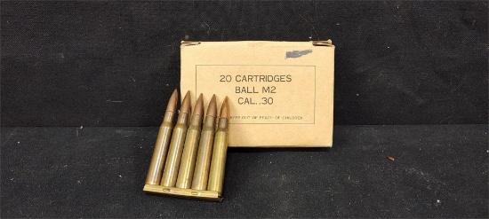 25rds Milsurp .30-06 M2 Ball