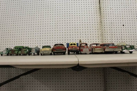 Eleven Miscellaneous Tin And Aluminum Cars And Trucks