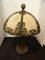 Victorian Slag Glass Panel Table Lamp