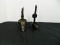 Two Early Wrought Iron Double Betty Lamps