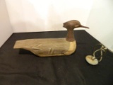 Rare Folksy Carved Kingfisher Decoy With Maker's Initials