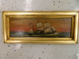 Small Portrait Of An American Three Masted Steamship, O/ab