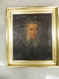 Portrait Of A Lady With Lace Bonnet And Collar, O/c