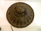 Convex Round Brass Decorated Leather Shield