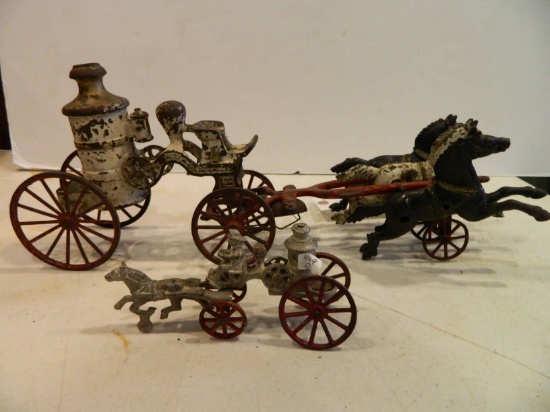 Two Cast Iron Fire Engines
