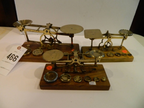 Three British Brass Postal Scales