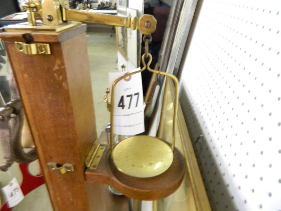 Oak and Brass Mounted Floor Scale