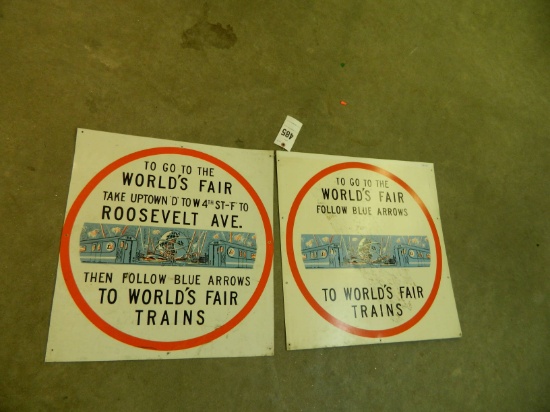 World's Fair Tin Subway Train Signs