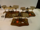 Three British Brass Postal Scales