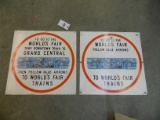 World's Fair Tin Subway Train Signs