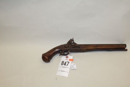 Unmarked Replica Flintlock Pistol W Belt Hook