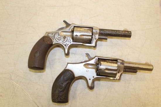 Pair Of Us Antique Spur Trigger Revolvers Defender & Pioneer.